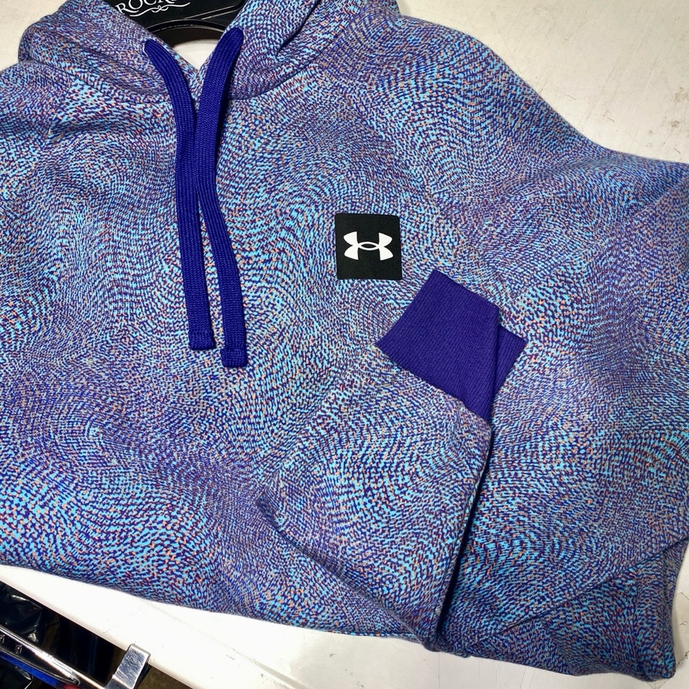 Under Armour Rival Fleece Blue and Purple Hoodie - Men's Small